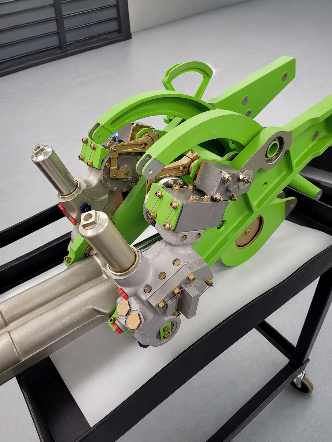 Aircraft wheel and brake assembly during maintenance